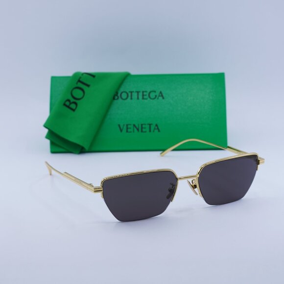 Bottega Veneta BV1107S 004 Rectangle Sunglasses - Gold/Grey - Picture 5 of 9